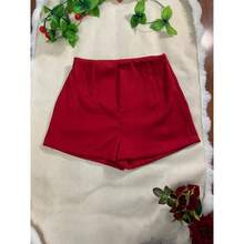 New Women's Shorts With Zipper On The Left Without Pocket. Cold Weather Material And A Little Cotton Material. - 紅色 - 查看 1