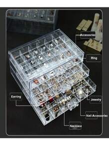 Joyero acrílico 72 compartimentos. - transparente - Ver 3