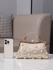 Rhinestone Decor Wristlet Purse, Sweet Style Elegant Clutch Bag For Banquet, Party, Event, Evening Dress, Fashion For Women