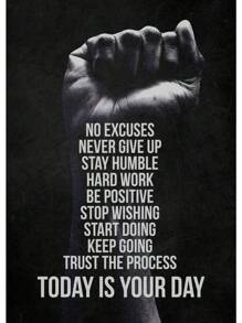 1 件锻炼生活励志名言海报和印刷品墙壁艺术图片帆布画健身房家庭房间装饰无框架 - 彩色 - 查看 77