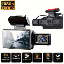 3-Inch Dual Lens Dash Cam For Vehicles, 32G Memory Card, Front And Rear Dual Channel Video Recording, Supports Loop Recording, Night Vision, Wide Angle, Car Video Recorder, Automotive Black Box