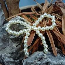 2 件/10 件手工编织树脂珠蝴蝶结，中筒袜、女装、鞋子、帽子时尚配饰 DIY 优雅装饰用品 - 白色 - 查看 1