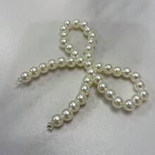 2 件/10 件手工编织树脂珠蝴蝶结，中筒袜、女装、鞋子、帽子时尚配饰 DIY 优雅装饰用品 - 白色 - 查看 3