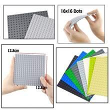 2PCS 16X16 Dots Small Particle Compatible DIY Building Blocks Baseplates Bricks Educational Assemblage Construction Base Plates Toys For Kids - Multicolor - View 3