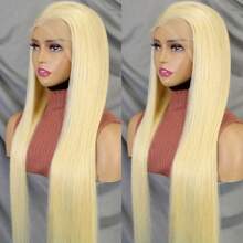 613 13x6 Lace Front Wig Human Hair Blonde 13X6 HD Transparent Lace Front Wigs Human Hair 200% Density Blonde Wig Human Hair 613 HD Straight Lace Frontal Wigs Human Hair - S613 - 查看 1