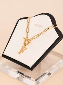 1 chiếc vòng cổ mặt chữ bằng thép không gỉ thời trang và độc đáo, món quà hoàn hảo cho bạn bè - chữ OT vàng - Xem 19