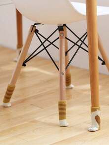 Set de 4 fundas para patas de sillas y mesas con diseño de garras de gato, antidesliznates y silenciosas, de punto doble grosor para muebles