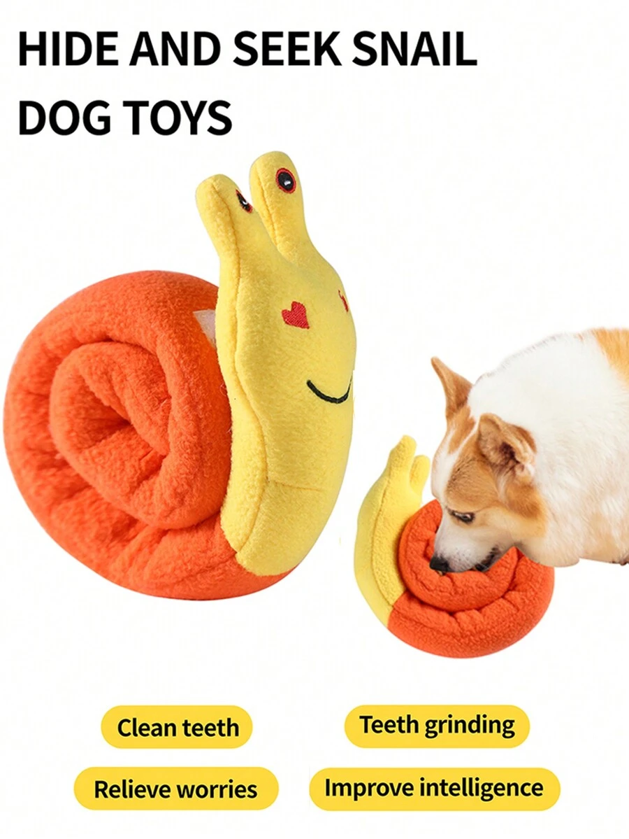 70cm Plush Snail Shaped Pet Chew Doll, Suitable For Dogs Teeth Cleaning