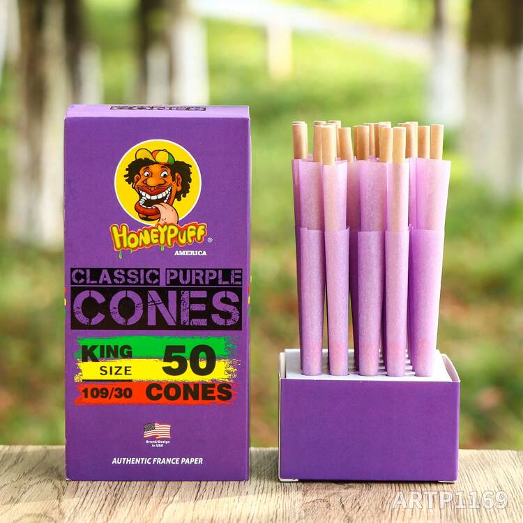 50 支/盒，正宗 HONEYPUFF 特大号纯色卷烟纸预卷锥，110 毫米慢燃纸吸烟配件，万圣节礼物，圣诞节礼物，生日礼物 - 彩色 - 查看 13