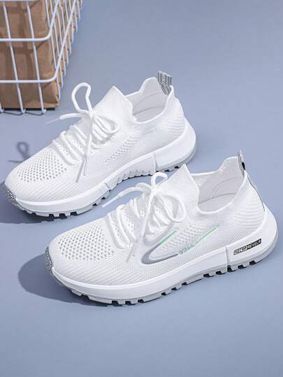 Zapatillas de deporte casuales transpirables de malla de color sólido para mujer,Tenis femeninos cómodos,Perfectas para llevar sandalias en los desplazamientos diarios, el trabajo de oficina, la enfermería, hacer recados, conducir, ir de compras, dar clases en el colegio, pasear al perro o salir con los amigos y más actividades al aire libre