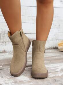 Bottes Chelsea style anglais pour femmes, Printemps/Automne 2024 Nouvelle grande taille Bottes cheville courtes avec fermeture éclair sur le côté, Automne/Hiver, se porte avec des jeans