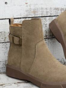 Bottes Chelsea style anglais pour femmes, Printemps/Automne 2024 Nouvelle grande taille Bottes cheville courtes avec fermeture éclair sur le côté, Automne/Hiver, se porte avec des jeans