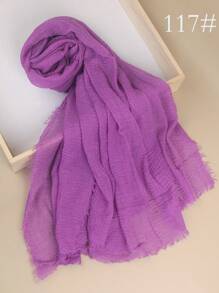 1 Chiếc Khăn Trùm Đầu Bằng Vải Crepe Màu Trơn Phong Cách Bohemian Cổ Điển, Khăn Trùm Đầu Hijab Đơn Giản Cỡ Lớn, Khăn Trùm Đầu Hàng Ngày Cho Phụ Nữ, Băng Đô Cho Mọi Mùa - Nhiều màu - Xem 21