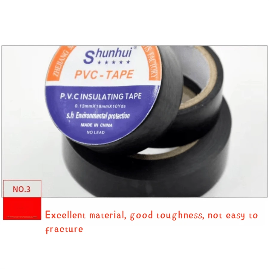 10 Rolls Flame Retardant Electrical Tape Heat Resistant Plastic