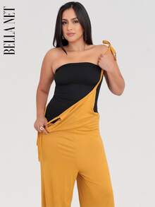 Black Ribbed Strapless Blouse - màu đen - Xem 5