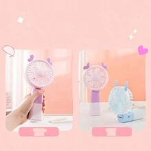 Portable Mini Handheld Table Fan Rechargeable USB LED With Cable - 彩色 - 查看 3