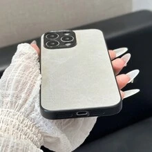 1pc High-Quality Leather Texture Protective Phone Case Compatible With IPhone 11 12 13 14 15 16 Pro Max / P20 P20pro / Galaxy A16 A06,International Version, Not The Domestic Version - White - View 2