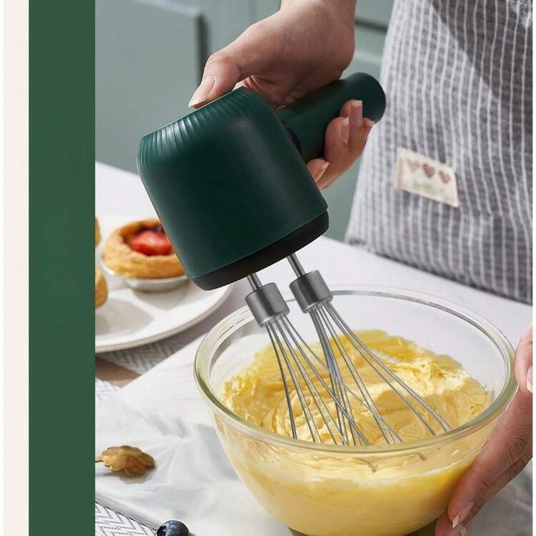 A Set Of Wireless Hand-Held Stainless Steel Electric Whisk Household Small Automatic Cream Beater Egg Beater Special For Baking - Multicolor - View 1