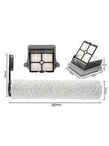 3 个滚刷和 6 个过滤器和 1 个清洁刷、替换刷辊和 HEPA 真空过滤器适用于 Tineco Floor ONE S6/S7 Pro/S7 组合无绳干湿吸尘器、Tineco 清洁液替换部件（不适用于 S7 Steam） - 3個滾刷&6個濾網&1把清潔刷 - 查看 9