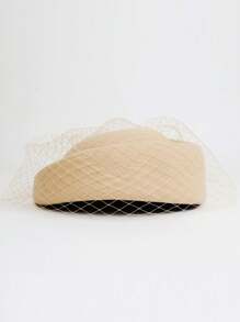 HIMESPORT White Black Wool Felt British Top Fascinator Hats For Women Ladies Elegant Wedding Church Tea Party Cocktail Fedoras Beret Hat With Veil 2025 Winter Cap Female Derby Hatstop Hat