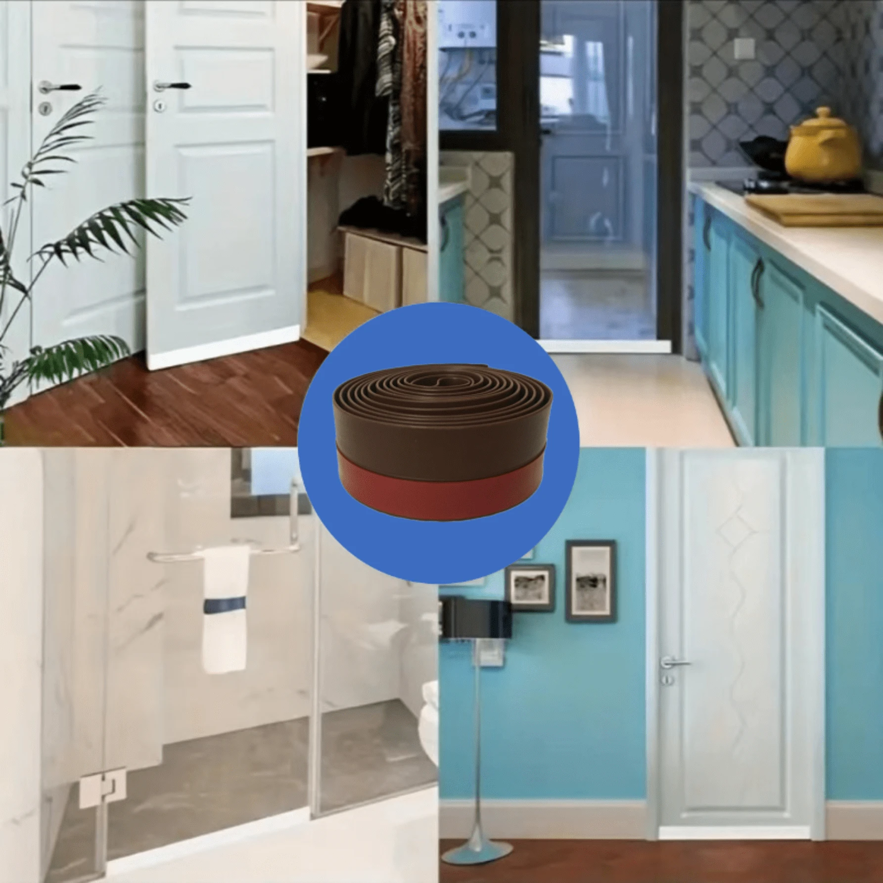 1m Single Layer Door Bottom Seal Strip, 36mm Width, Suitable For Doors