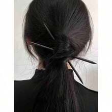 2 chiếc đũa bút chì gỗ màu đen tối giản dành cho nữ kèm kẹp tóc & kẹp búi tóc, thích hợp sử dụng hàng ngày - nhiều màu - Xem 7