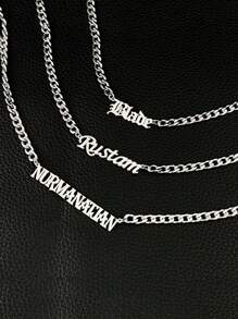 1 pezzo Collana personalizzata in acciaio inossidabile con il nome, gioiello personalizzato come regalo per lui o per lei, idea regalo per il rientro a scuola, per l inverno, per San Valentino per ragazzi e ragazze