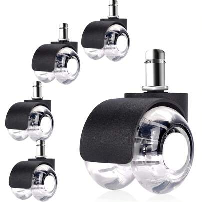 5X Office Chair Caster Wheels 2" Swivel Wheel Universal Mute Castor Replacement 5PCS Office Chair Caster Wheels 11mm Swivel Wheel Chrome Castor Replacement