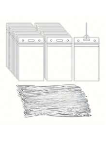 5/10 件透明行李牌，适用于旅行箱包的识别器和姓名牌行李牌旅行配件旅行必需品旅行收纳袋，适用于海滩夏季度假返校 - 無色 - 查看 1