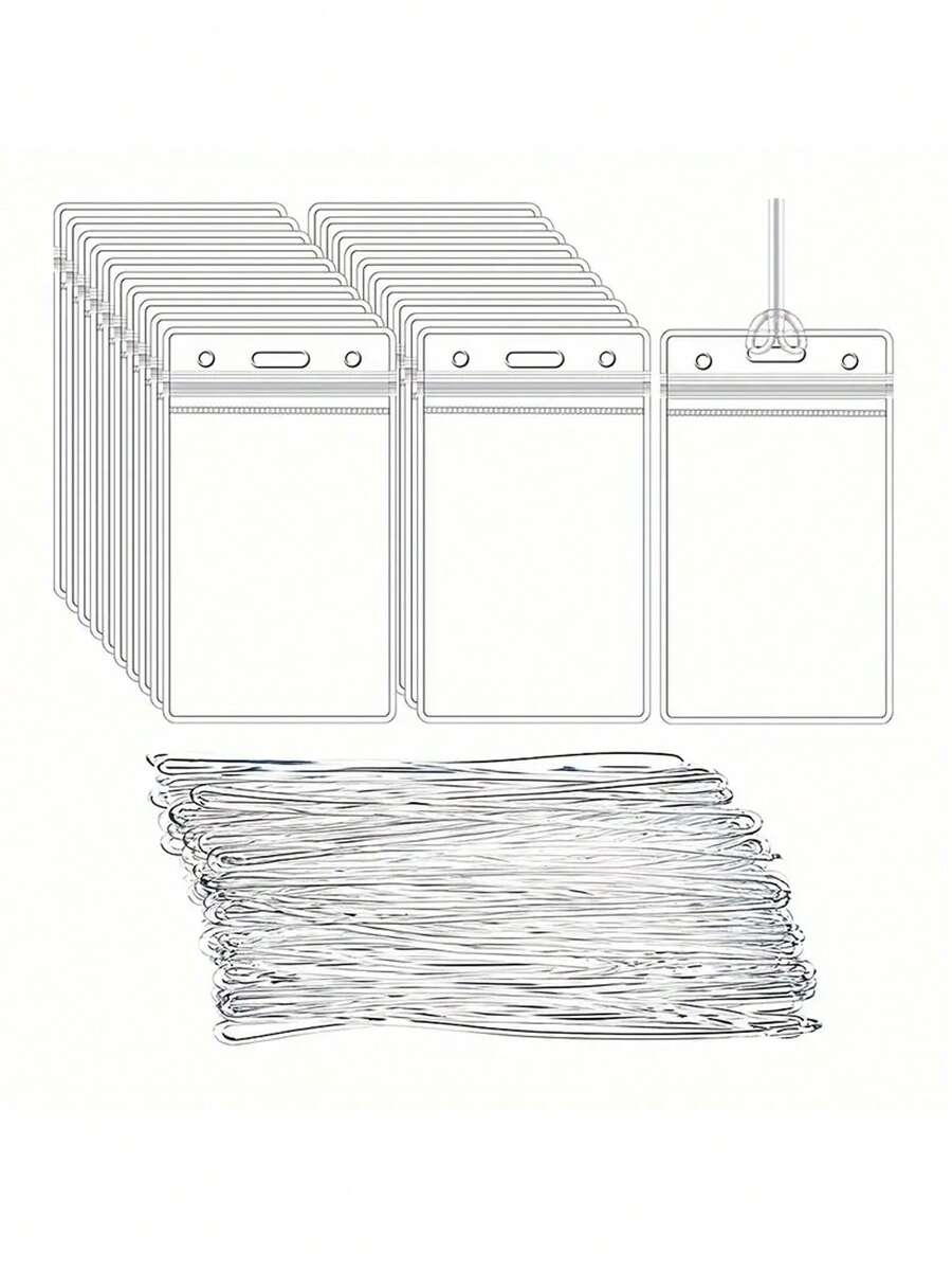 5/10 件透明行李牌，适用于旅行箱包的识别器和姓名牌行李牌旅行配件旅行必需品旅行收纳袋，适用于海滩夏季度假返校 - 無色 - 查看 1