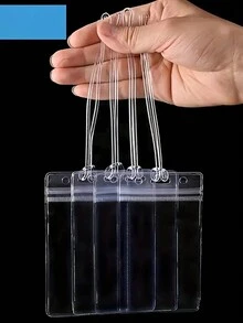 5/10 件透明行李牌，适用于旅行箱包的识别器和姓名牌行李牌旅行配件旅行必需品旅行收纳袋，适用于海滩夏季度假返校 - 無色 - 查看 3