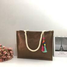 Canvas Bag Large Capacity Canvas Bag Bag Linen Bag - 卡其色 - 查看 2