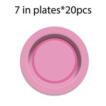 20/50 chiếc đĩa giấy dùng một lần màu đỏ, vàng, hồng, xanh da trời, trắng, xanh navy 9 inch/7 inch, dùng cho tiệc sinh nhật, tiệc cưới, họp mặt gia đình - 7 inch - Xem 11