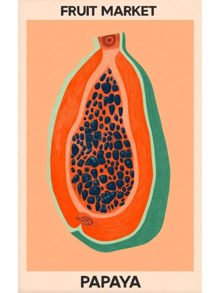 1 件水果蔬菜市场柠檬草莓木瓜食品海报帆布画墙壁艺术画厨房家居餐厅装饰无框 - 彩色 - 查看 20