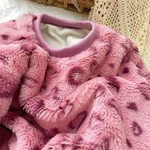 Áo nỉ dài tay cổ tròn in họa tiết da báo dễ thương cho bé gái - Hồng - Xem 7