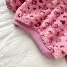 Áo nỉ dài tay cổ tròn in họa tiết da báo dễ thương cho bé gái - Hồng - Xem 6