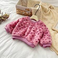 Áo nỉ dài tay cổ tròn in họa tiết da báo dễ thương cho bé gái - Hồng - Xem 1