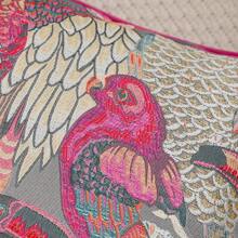 1 pièce Housse de coussin style palais motif Jacquard rose rouge perroquet, convient pour le salon, le canapé, la décoration de la chambre (sans remplissage)