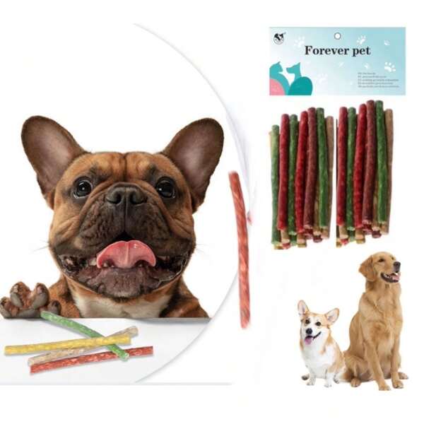 1 Packung à 20 Stück, Gemüsesticks, Tiernahrung, Beißsticks, Hundesnacks, Hundekausnacks und Knochengranulat