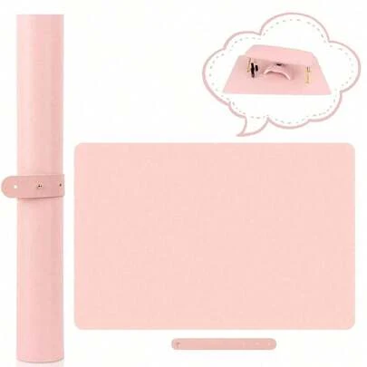 1 件装可折叠 PU 可水洗美甲桌垫，适用于美甲师和家庭使用，采用柔软的超细纤维皮革材质，带有 2-4 个随机孔的指甲扶手垫，可用于美甲桌，颜色随机发货