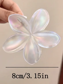 1/2 piezas Clips para el cabello de plástico de gran tamaño de 8cm/3.15in con diseño de flores degradadas rosa y blanco, elegantes, sencillos y multiusos para uso diario, fiesta, trabajo, viaje, peinados, decoración del hogar y baño, decoración de otoño, vuelta al colegio