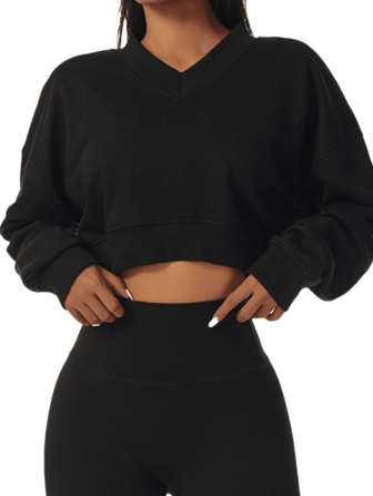 Women's Loose Soft Long Sleeve Workout Sweatshirt Outdoor Fitness Clothing V-Neck Pullover Sweatshirt Sweatshirt Suitable For Outdoor Exercise Casual Wear Fall/Winter