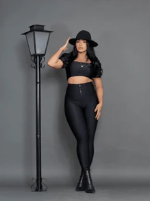 Calça Lipo Feminina Suplex Power Cintura Modeladora