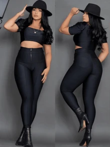 Calça Lipo Feminina Suplex Power Cintura Modeladora