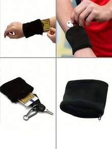 1pc Wrist Wallet Portable Breathable Perspiration Sports Wrist Bag Outdoor Running Cycling Arm Bag Back To School Travel Essential Accessories - Multicolor - View 4