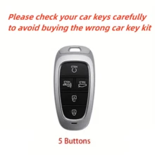 5 键 TPU 汽车遥控钥匙套带钥匙扣 - 保护套支架适用于 Tucson L 适用于 Sonata、适用于 Santa Fe、适用于 NEXO、适用于 NX4、适用于 Atos、适用于 Solaris - 适用于智能外壳遥控器保护器配件防尘防摔高端时尚钥匙包 - 電話號碼牌鑰匙扣 - 查看 8