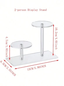1 pieza Soporte de exhibición circular multifuncional de acrílico transparente, estantería de almacenamiento de escritorio de material de acrílico para joyas/coleccionables/cosméticos/figuras/magdalenas.