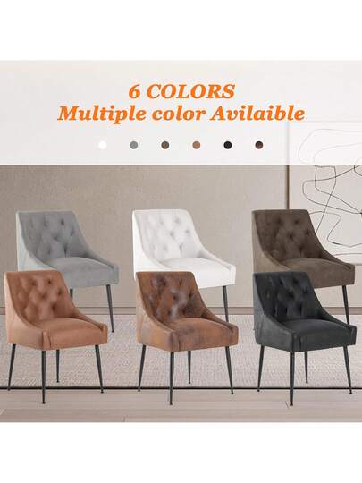 Set Of Dining Chairs Metal Feet, Moderne Kitchen Backrest, Dining/Living Room Lounge view 7