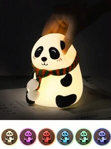 1 Đèn ngủ LED hình gấu trúc dễ thương hình động vật hoạt hình bằng silicon Đèn ngủ hẹn giờ có thể sạc lại bằng USB để trang trí phòng ngủ Quà tặng ngày lễ cho Lễ Tạ ơn Giáng sinh - Nhiều màu - Xem 4