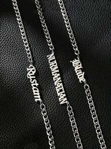 1 pezzo Collana personalizzata in acciaio inossidabile con il nome, gioiello personalizzato come regalo per lui o per lei, idea regalo per il rientro a scuola, per l inverno, per San Valentino per ragazzi e ragazze
